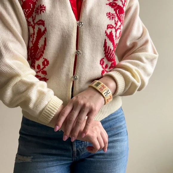 Vintage 1960s Lucky Cards Ivory Bracelet - Picture 4 of 5